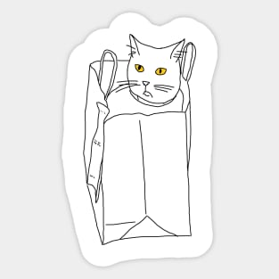 This cat is staying in the bag! Sticker